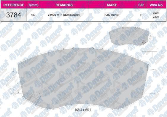 ON FREN BALATASI TRANSIT V184 02>06 (ARKADAN CEKER)