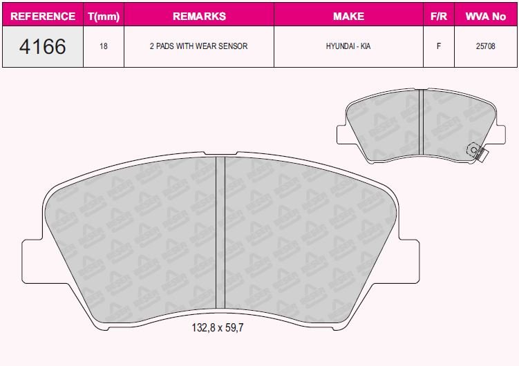Ön Balata İ30 1.4-1.6-1.6 Gdı-1.6 Crdı 11=> Kıa Ceed 12=> (Gdb3549) (0986Tb3190)