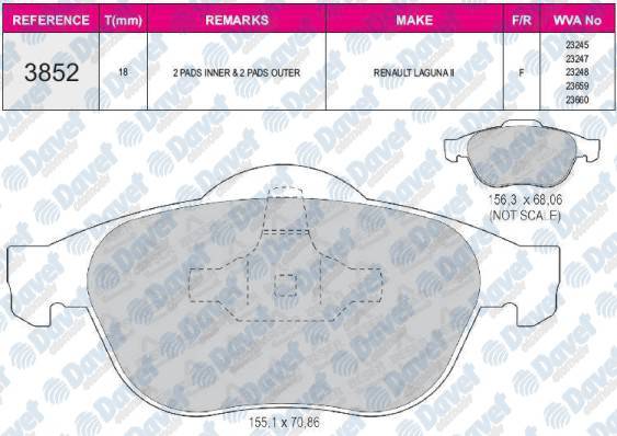 ON FREN BALATASI LAGUNA II 1.6 16V 1.8 16V 1.9 3.0 V6 MEGAN II 05 16 16V 2.0 1.9