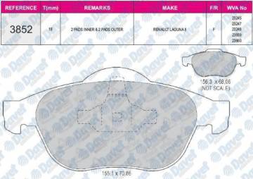 ON FREN BALATASI LAGUNA II 1.6 16V 1.8 16V 1.9 3.0 V6 MEGAN II 05 16 16V 2.0 1.9