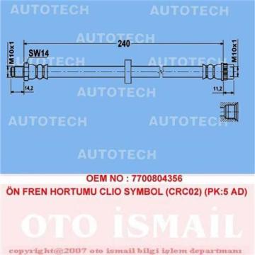 ÖN FREN HORTUMU CLIO SYMBOL (CRC02) (PK:5 AD)