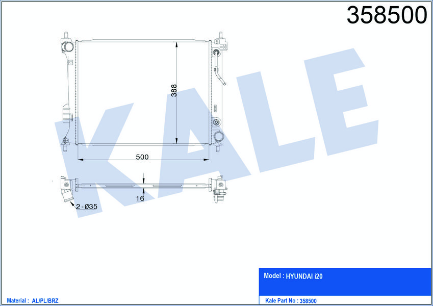 MOTOR SU RADYATORU I20 1,2 BENZINLI 2008 2014 OTOMATIK (500×390×15)
