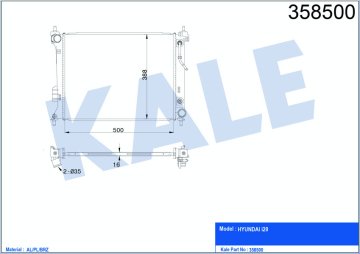 MOTOR SU RADYATORU I20 1,2 BENZINLI 2008 2014 OTOMATIK (500×390×15)