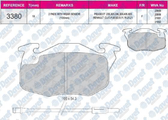 ON FREN BALATASI R9 YM R19 CLIO III EXPRESS SAXO 1.0I.1.1I.1.4I (FISLI) SAXO P106 P306 P405 (HAVA SOGUTMASIZ ONDISK ICIN)