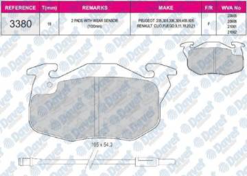 ON FREN BALATASI R9 YM R19 CLIO III EXPRESS SAXO 1.0I.1.1I.1.4I (FISLI) SAXO P106 P306 P405 (HAVA SOGUTMASIZ ONDISK ICIN)
