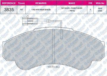 FREN BALATASI ON WVA 23920  DUCATO 2.3JTD 2.8JTD  BOXER 2.8HDI  JUMPER 2.8HDI 04/2002->