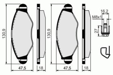 Ön Balata P206 1.4 1.6 09/98=> P306 1.4 1.6 5/93=>