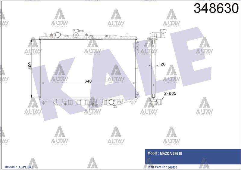 RADYATÖR SU 626 88-92 1.6 - 2.0 M-T BRAZING