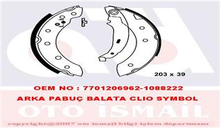 Arka Pabuç Balata P106-P206-P306-Saxo-Clıo Iı-Symbol-Thalıa-Lgn-Twng-Logan 04>Sandero 08>(7701206962