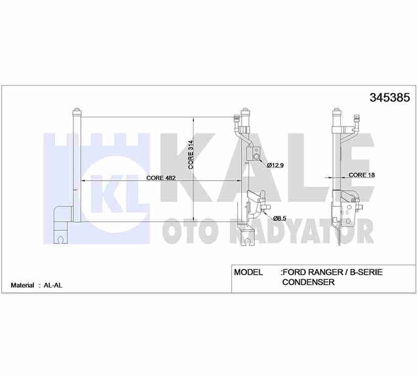 RADYATÖR KLİMA B-2500 97-06 / RANGER 98-06