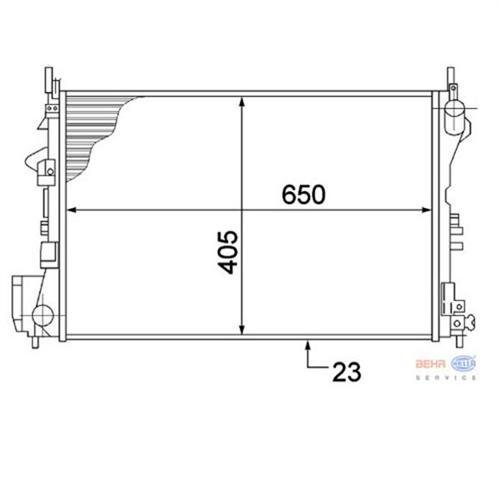 RADYATÖR VECTRA C-SIGNUM 1.6-1.8 16V 02=>(AC+KLİMASIZ+MEK)(650x405x23) (8MK376771201