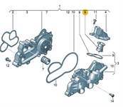 TERMOSTAT 87°C (VW CADDY 16-  GOLF 13-  PASSAT 15-  POLO 13-  AUDI A3 13-  SEAT LEON 13-)
