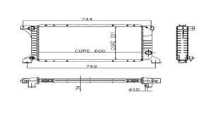 MOTOR SU RADYATORU TRANSIT T12 T15 92>98 (1 SIRA ALB) KISA TIP OLCU: (600×331×34)