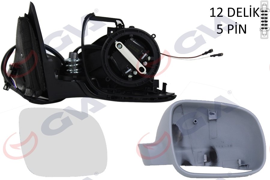 DIŞ DİKİZ AYNASI SAĞ PASSAT 97> ELEKTRİKLİ+ISITMALI+ASTARLI+ASFERİK 5 FİŞ VM-189NR
