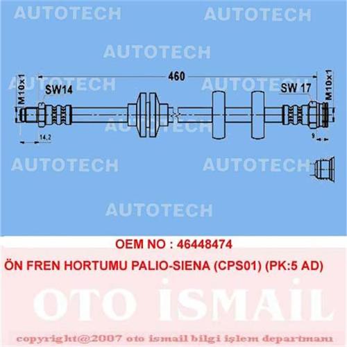 ÖN FREN HORTUMU PALIO-SIENA (CPS01) (PK:5 AD) (21111)