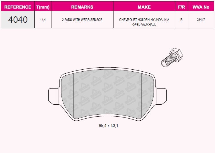 Arka Balata Astra G 98=> Astra H 05=> Merıva 03=> Zafıra 00=> Combo 02=>