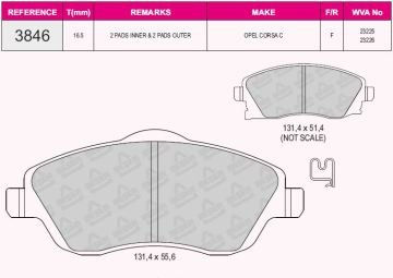 Ön Balata Combo C-Corsa C 1.3-1.7 Cdtı 01=> Merıva 03=> Tıgra 04=>