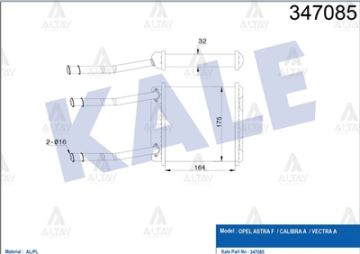 RADYATÖR KALORİFER VECTRA A 88-95 / ASTRA F 91-98 / ASTRA F CLASSIC 98-02 / BRAZING