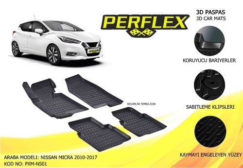 PASPAS 3D HAVUZLU X-MAT NISSAN MICRA 2010-2017