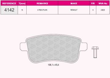 Arka Balata Fluence 13=> Megane 08=> Scenıc 08=> (440603734R)