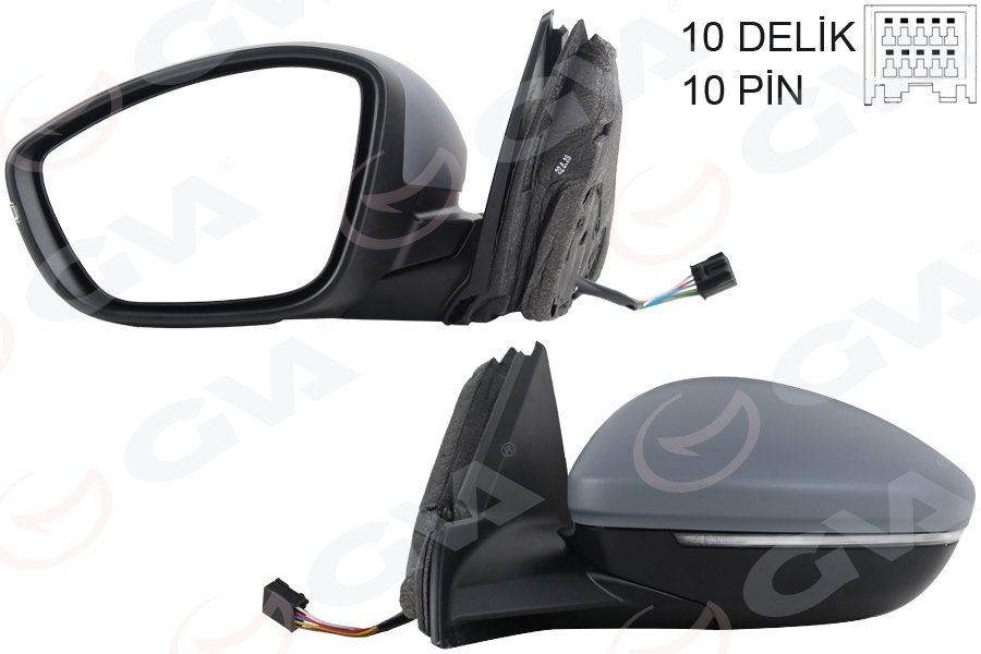 DIŞ DİKİZ AYNASI SOL ELEKTRİKLİ+ISITMALI+SİNYALLİ+KATLANIR+Ç.AYDINLATMALI+ASTARLI+KONVEKS 208 (19-)CORSA F (19-)10H10P