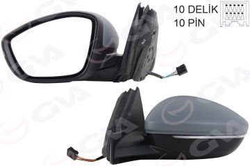 DIŞ DİKİZ AYNASI SOL ELEKTRİKLİ+ISITMALI+SİNYALLİ+KATLANIR+Ç.AYDINLATMALI+ASTARLI+KONVEKS 208 (19-)CORSA F (19-)10H10P