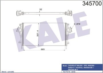 INTERCOOLER INSIGNIA MALIBU 665×361,7×32