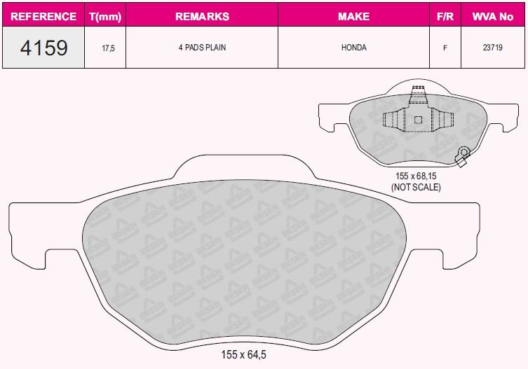 Ön Balata Honda Accord 2.0 03=>2.2 İcdt 04=> 2.4 03=>