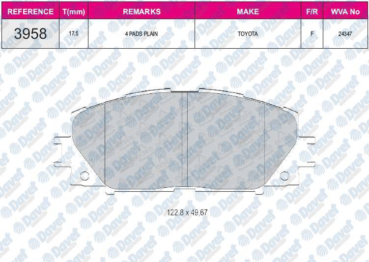 FREN BALATASI ON WVA24347 YARIS 05-11