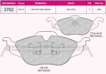 Ön Balata Astra G 1.2-1.4-1.6-1.7D-1.8-2.0D (98-05) Zafıra 1.8-2.0D 16V (98-05)