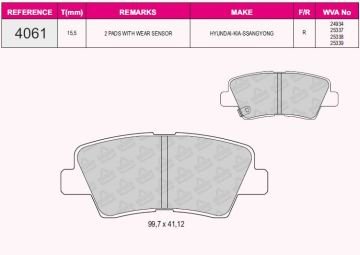 Arka Balata Accent Blue-Sonata 2.0 Vvti Gls-3.3-2.0 Crdi 08=> Grandeur 05=> Kıa Optıma 2.0 Cwt 13=>