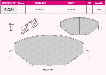 ÖN BALATA SKODA FABIA 1.2 12V-1.2 TSI-1.4-1.6-1.6 TDİ (07-14)