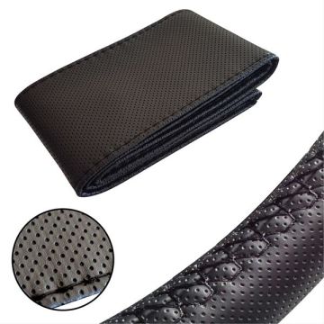 DİKİŞLİ DİREKSİYON KILIFI SİYAH DELİKLİ