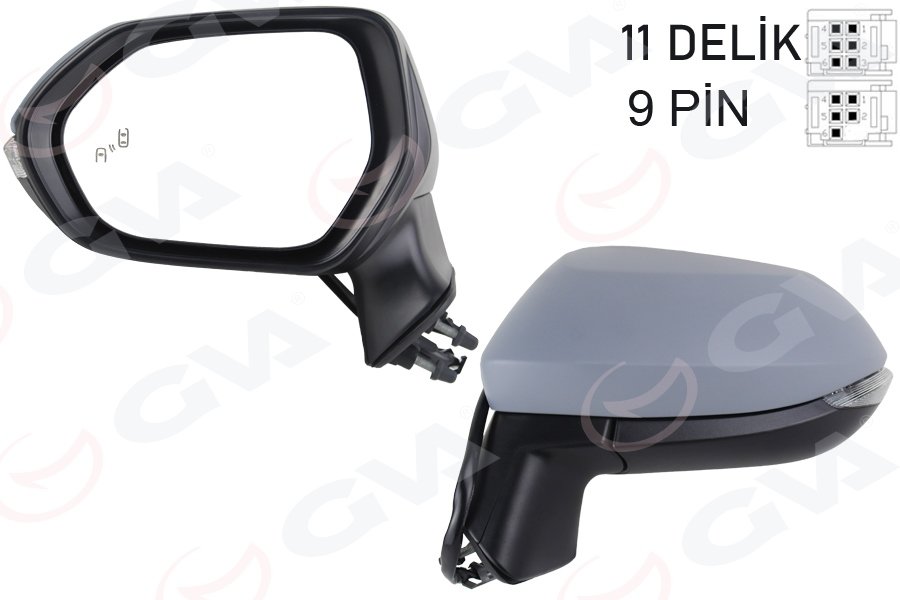 DIŞ DİKİZ AYNASI SOL(KATLANIR+SİNY+ASTAR+KÖR NOK+KONV)9 PİN'Lİ COROLLA E210-AURIS VM-8271EBHPL