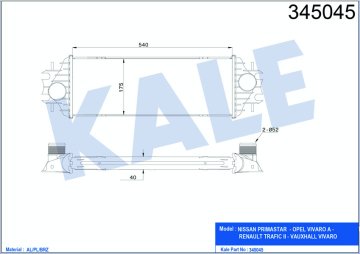 TURBO RADYATORU TRAFIC VIVARO 1,9 DCI / DTI