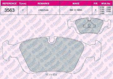 FREN BALATASI ON VWA 21292 BMW 3 SERISI E36 09/90-02/98 3 SERISI COMPACT E36 03/94-08/00 Z3 10/95-02/03 2.8 I 04.1997-06.2000