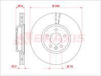 ON FREN AYNASI (DISK) (340×32,5) TRANSPORTER T6 T7 10>19 HAVALI