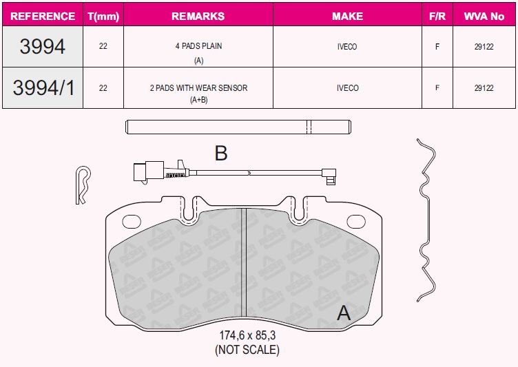 Ön /Ark Balata Iveco Eurocargo I-Iıı 60E-65E-75E-80E-90E-95E-100E-110E-120E (91-15)