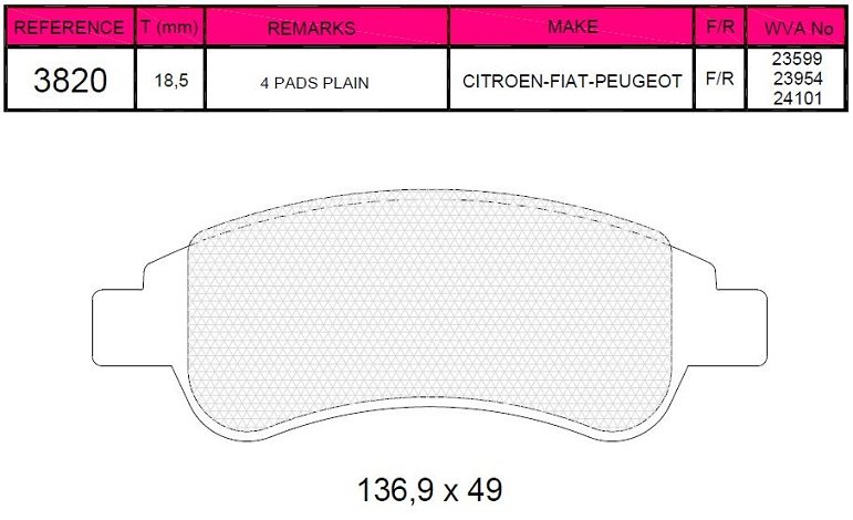 Arka Balata Ducato-Jumper-Boxer 2.0D-2.3D-3.0D-Hdi 07=> (Çift Fişli)