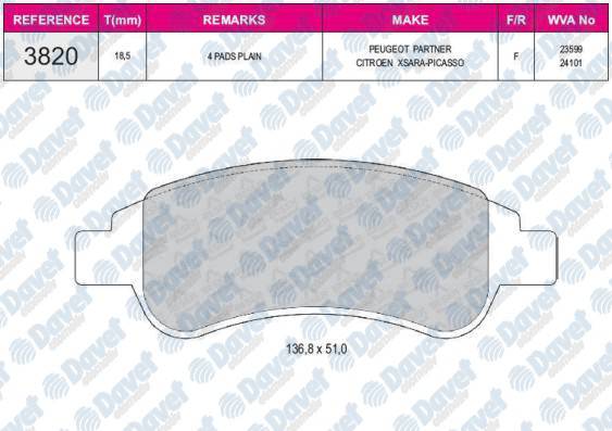 ON FREN BALATASI BERLINGO II PARTNER II P1007 C2 C3 II C4 XSARA PICASSO P207 C3 III DS3 C3 PICASSO P301 CELYSEE P208 P2008 C4 CACTUS / (ARKA FREN BALATASI DUCATO III BOXER III JUMPER III 2.2HDI 100 MULTIJET 2.3JTD 120 MULTIJET 3.0JTD 160 MULTIJET 07 /