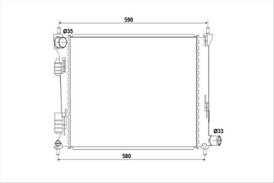 SU RADYATORU (MANUEL MEKANIK)-(HYUNDAI: ACCENT BLUE ''1.4-1.6'' 11> KIA: RIO ''1.4-1.6'' 11> ) 500×378×23