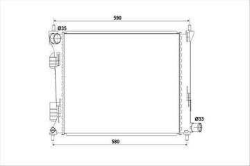 SU RADYATORU (MANUEL MEKANIK)-(HYUNDAI: ACCENT BLUE ''1.4-1.6'' 11> KIA: RIO ''1.4-1.6'' 11> ) 500×378×23