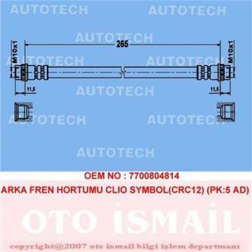 ARKA FREN HORTUMU CLIO SYMBOL(CRC12) (PK:5 AD)