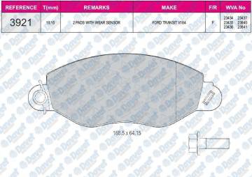 FREN BALATASI ON WVA 23434 FORD TRANSIT V184 2000-2006 ONDEN CEKISLI