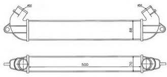 Turbo Radyatörü (Intercooler) Doblo 1.9 Jtd 01>(500X70X85)