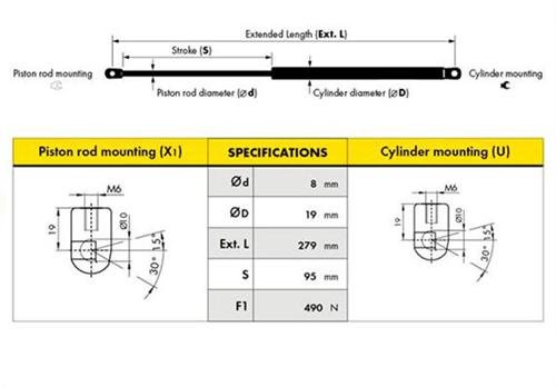 BAGAJ AMORTİSÖRÜ BORA 99=> (D0060)
