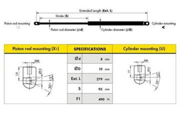 BAGAJ AMORTİSÖRÜ BORA 99=> (D0060)