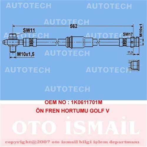 ÖN FREN HORTUMU GOLF V