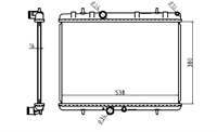 SU RADYATORU BRAZING ( PEUGEOT : 307 2.0HDI 00 / 2.0 16V 03-- / CITROEN : C4 2.0 16V PARTNER TEPEE 2.0 HDI ) 380×538×16