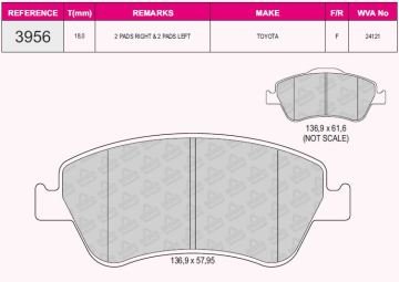 Ön Balata Aurıs-Corolla 1.3 1.4D-1.4 Vvtı-1.6 Vvtı-1.8-2.0D-4D-2.2D 07=>10=>